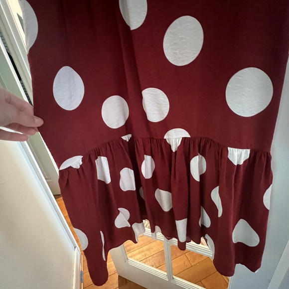 Anthropologie Dress Michaela Flounced Polka Dot Midi Sleeveless Dress XL - Picture 7 of 12